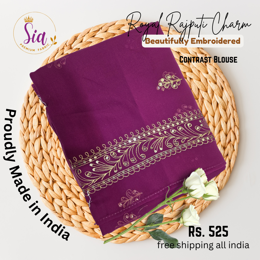 Purple - Rajasthani Rajput Beautifully Embroidered