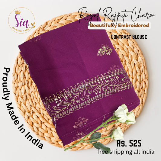 Purple - Rajasthani Rajput Beautifully Embroidered