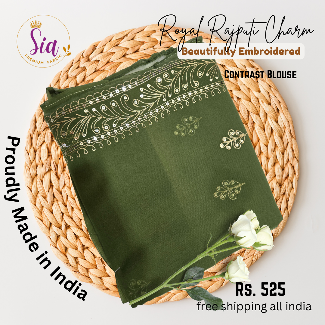 Mehendi Green - Rajasthani Rajput Beautifully Embroidered