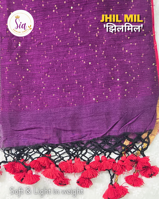 Vine - 'झिलमिल' Jhil mil, Mul cotton with sequence work