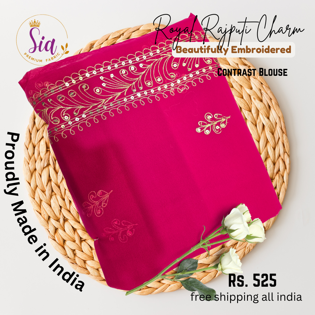 Dark Pink / Rani - Rajasthani Rajput Beautifully Embroidered