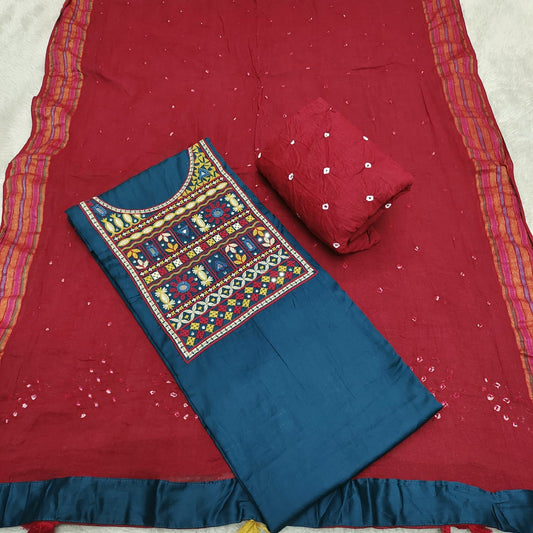 Traditional Kutch work with Bandhej Dupatta ❣️