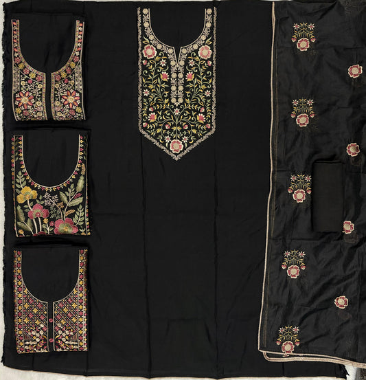 Dress Material - Kashmiri Work Festive collection for Black