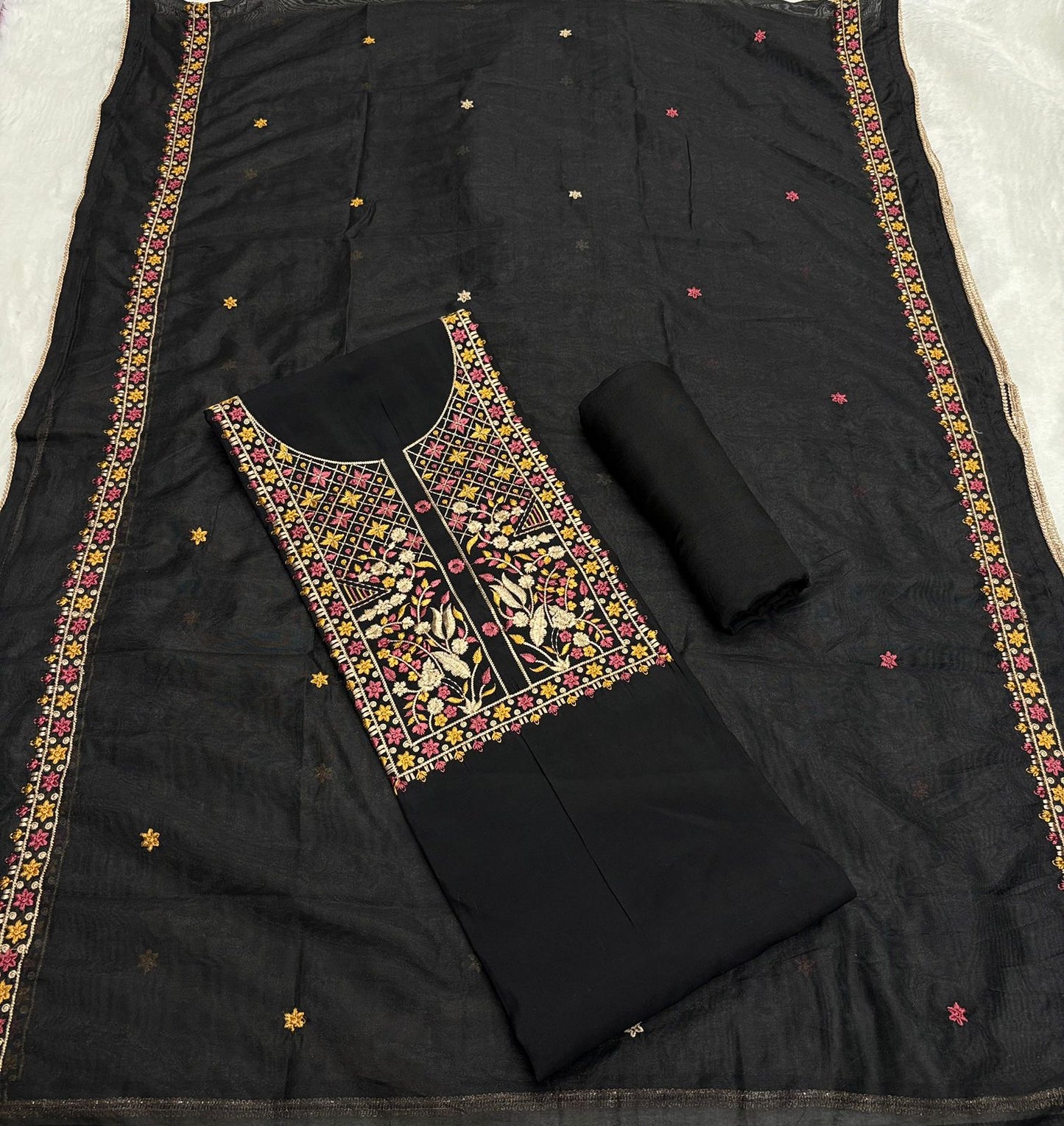Dress Material - Kashmiri Work Festive collection for Black