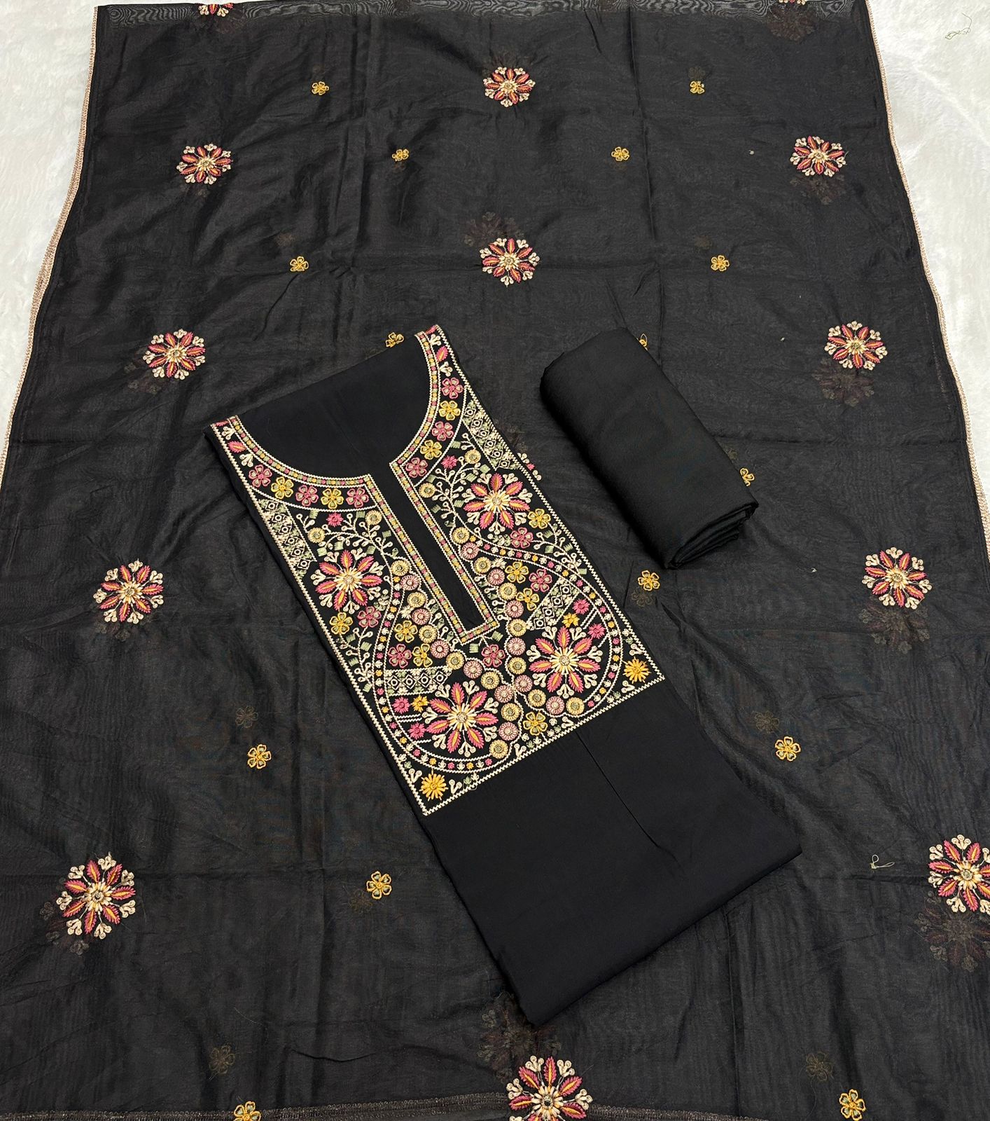 Dress Material - Kashmiri Work Festive collection for Black