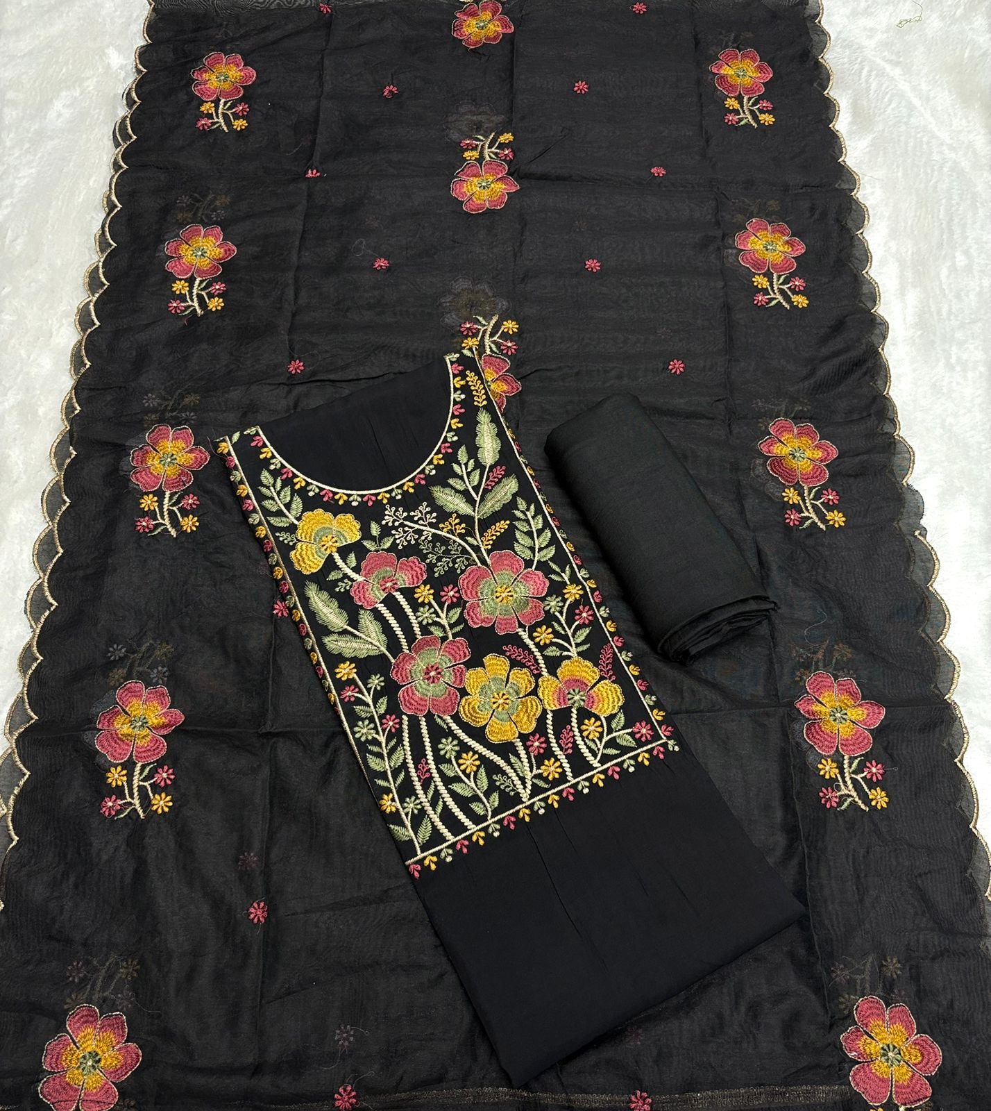 Dress Material - Kashmiri Work Festive collection for Black