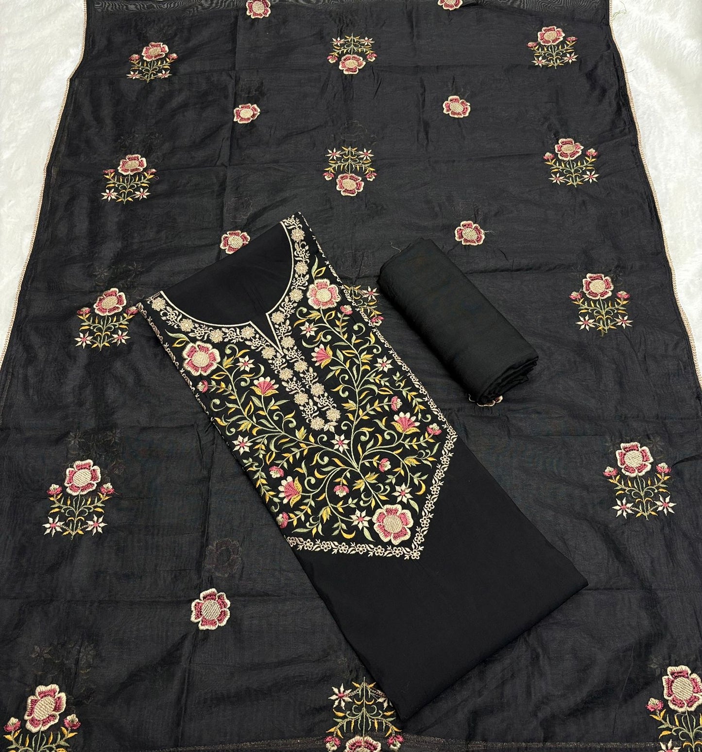 Dress Material - Kashmiri Work Festive collection for Black