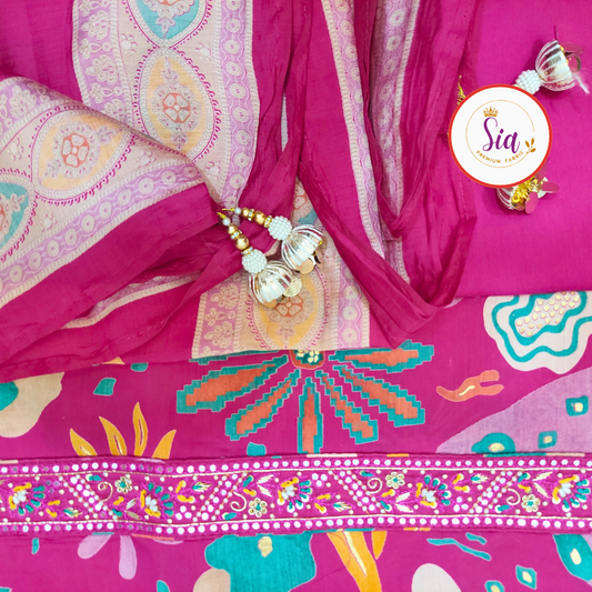 Semi Muslin Super Soft Printed Floral material