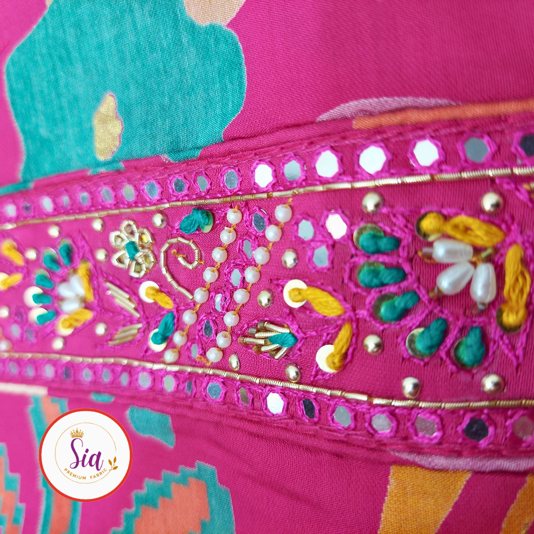 Semi Muslin Super Soft Printed Floral material