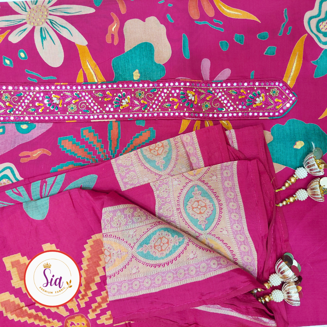 Semi Muslin Super Soft Printed Floral material