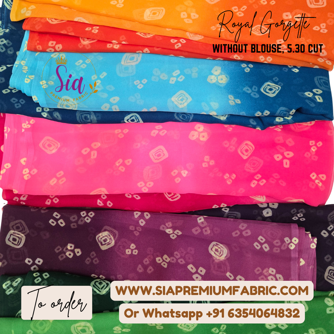 Royal Gorgette - without blouse sarees