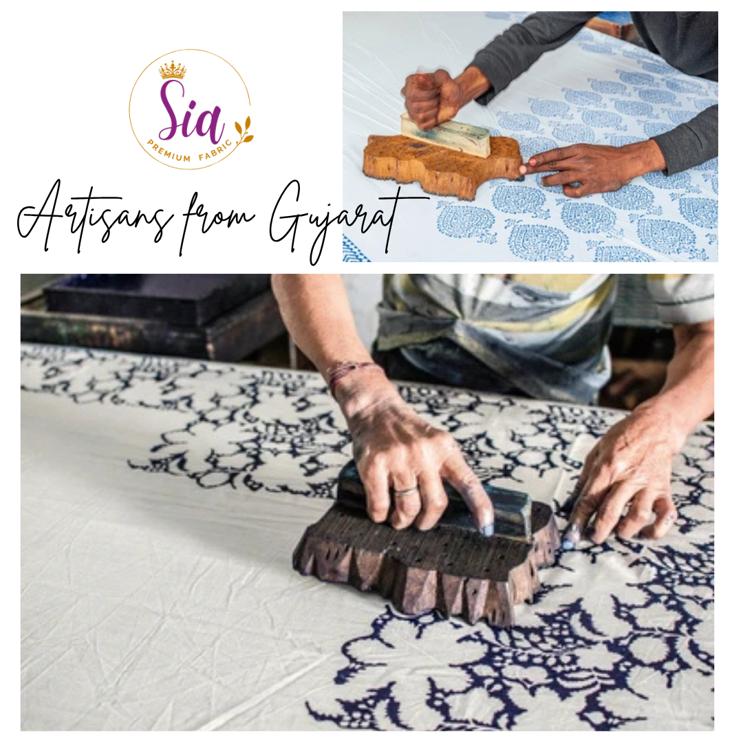 Multicolored Mul Mul Cottons, Hand Block Printed, Natural Dyes - Sia Premium Fabric