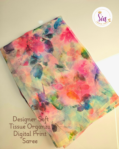Sia Designer Soft Organza Digital Print Saree