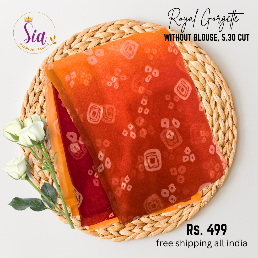 Ombre/Shaded - Royal Gorgette without blouse sarees