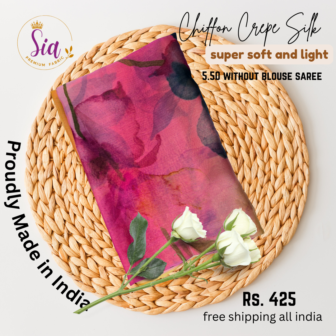 Chiffon Crepe Silk sarees