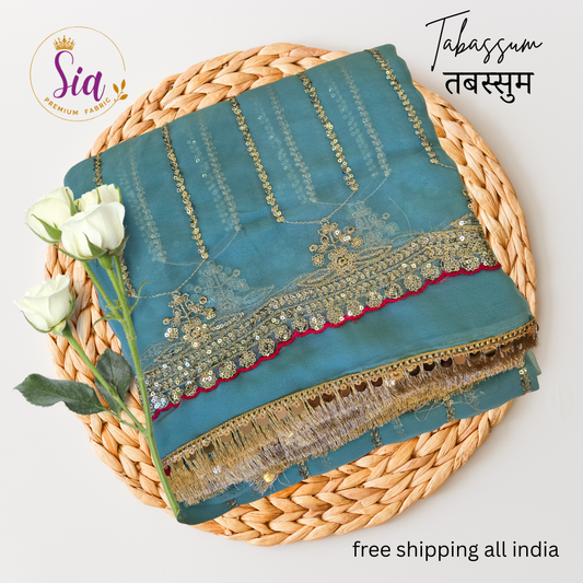 Teal / Iris Blue - Tabassum - तबस्सुम