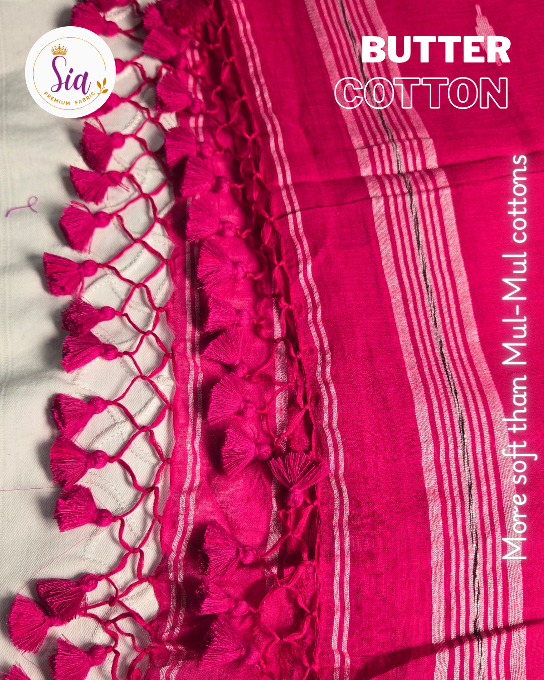 Soft reddish-pink or pinkish-red shade - BUTTER SOFT PREMIUM Mul-Mul cotton, 120 thread count with embroidered motifs.