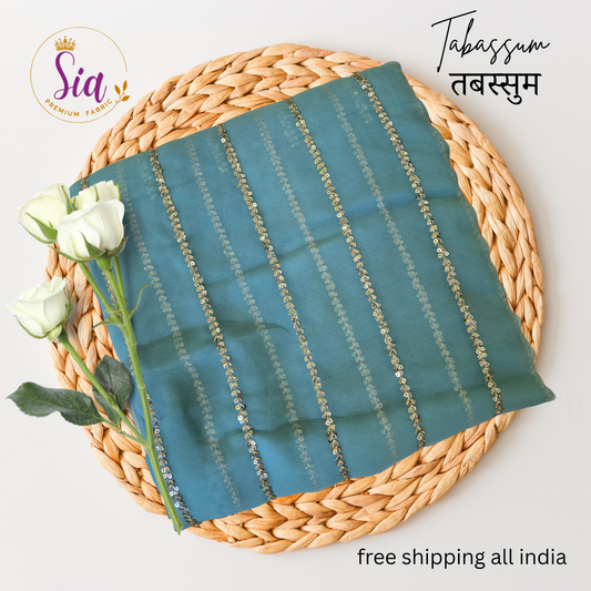 Teal / Iris Blue - Tabassum - तबस्सुम