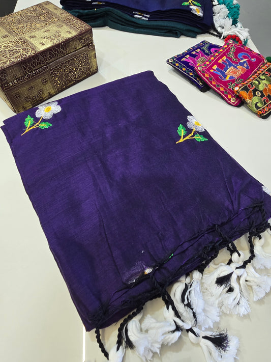Dark Purple - Khadi Cotton Sarees