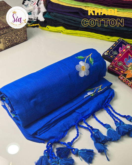 Blue - Khadi Cotton Sarees