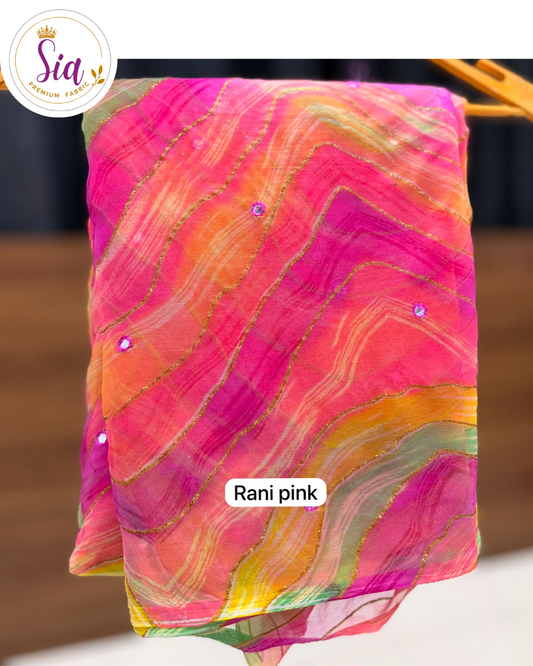Rani Pink Premium Soft Chiffon Saree