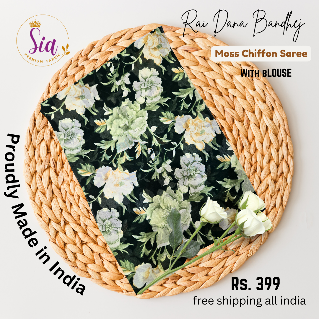 Dark Green - Autumn Floral Prints Weightless super soft fabric