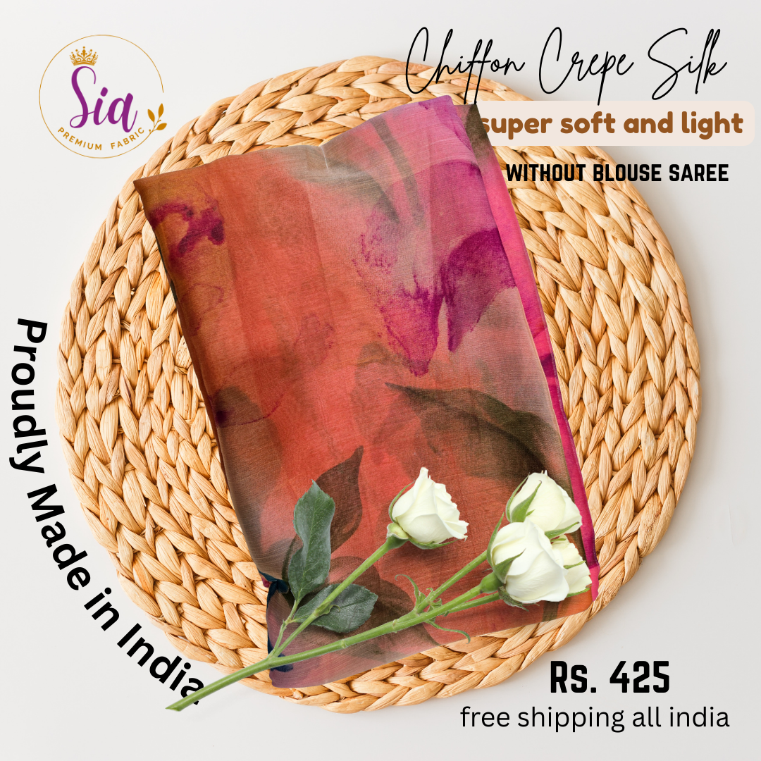 Chiffon Crepe Silk sarees