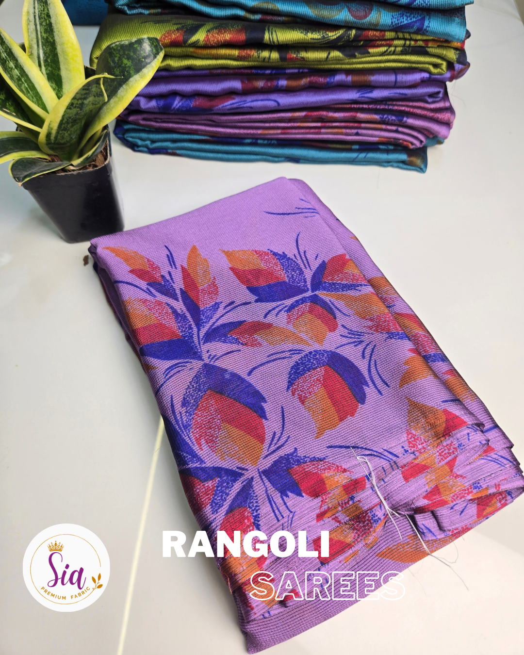 Pink - Rangoli Sarees - Leaf Pattern