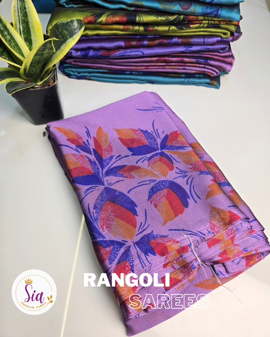Pink - Rangoli Sarees - Leaf Pattern