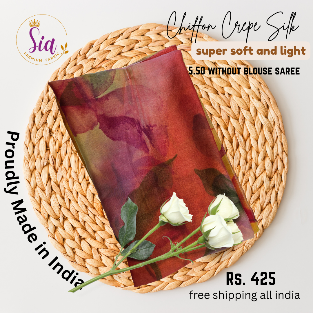 Chiffon Crepe Silk sarees