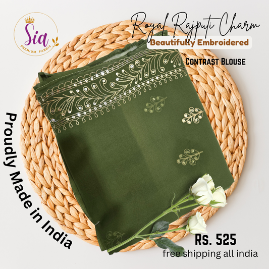 Mehendi Green - Rajasthani Rajput Beautifully Embroidered