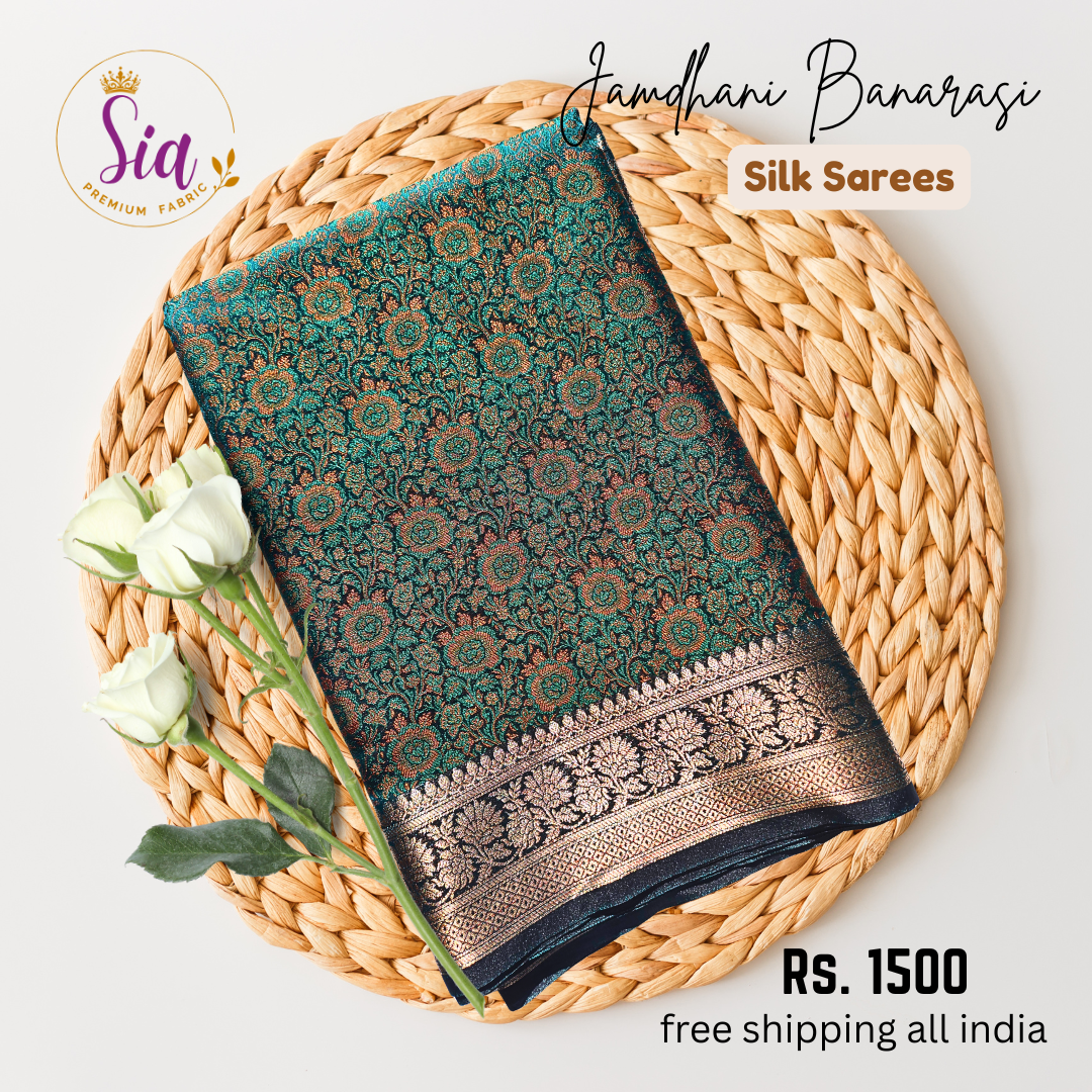 Green with Multi colors - Jhamdhani Banarasi silk sarees