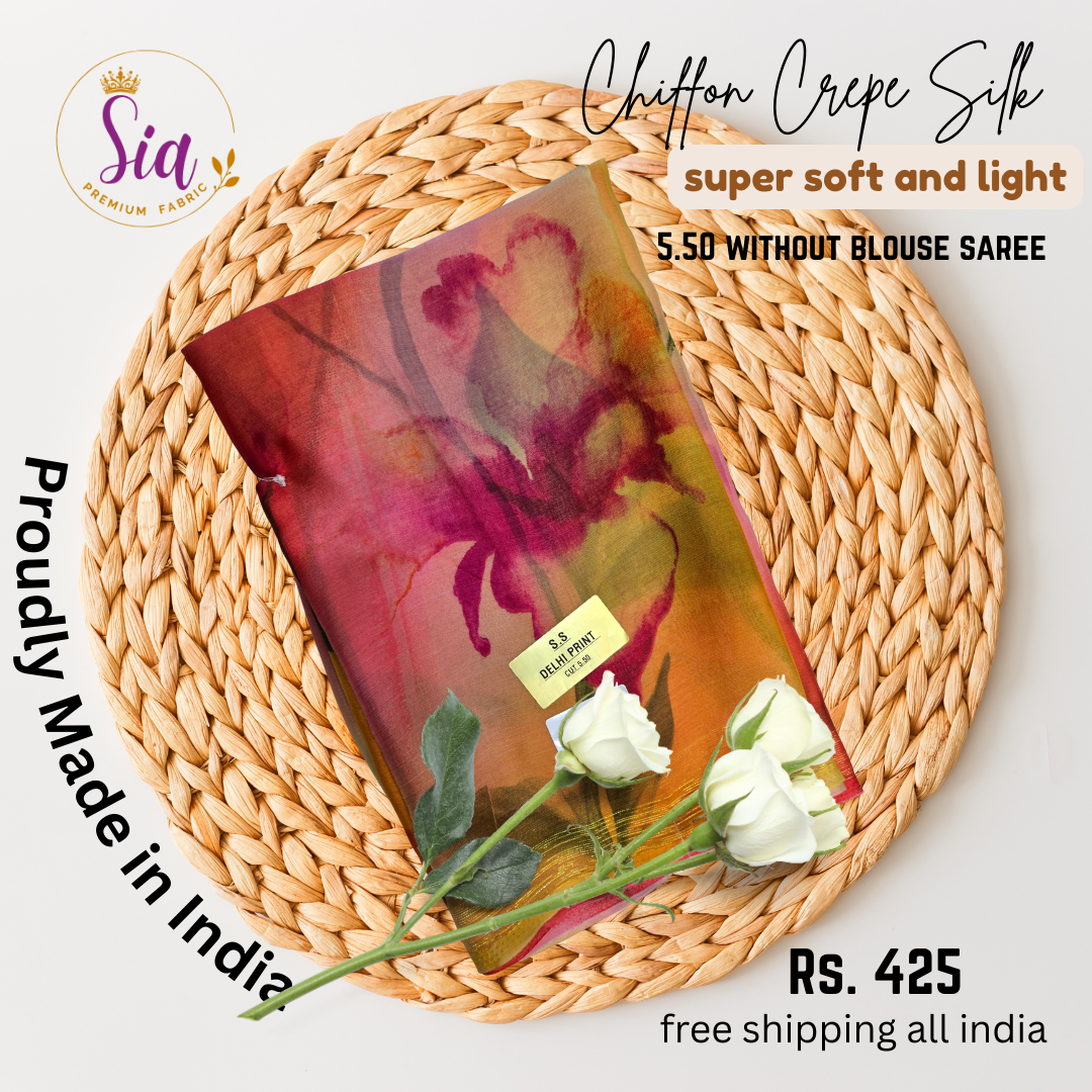 Chiffon Crepe Silk sarees