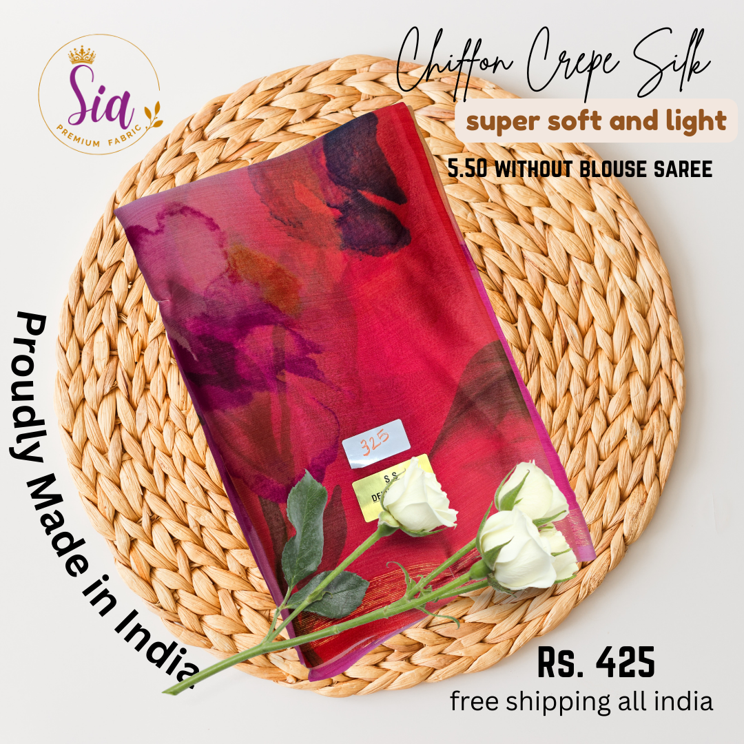 Chiffon Crepe Silk sarees