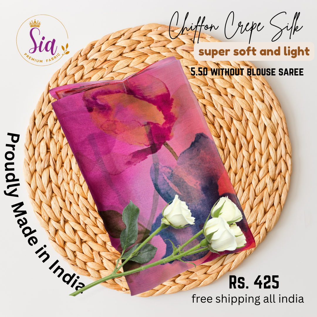 Chiffon Crepe Silk sarees