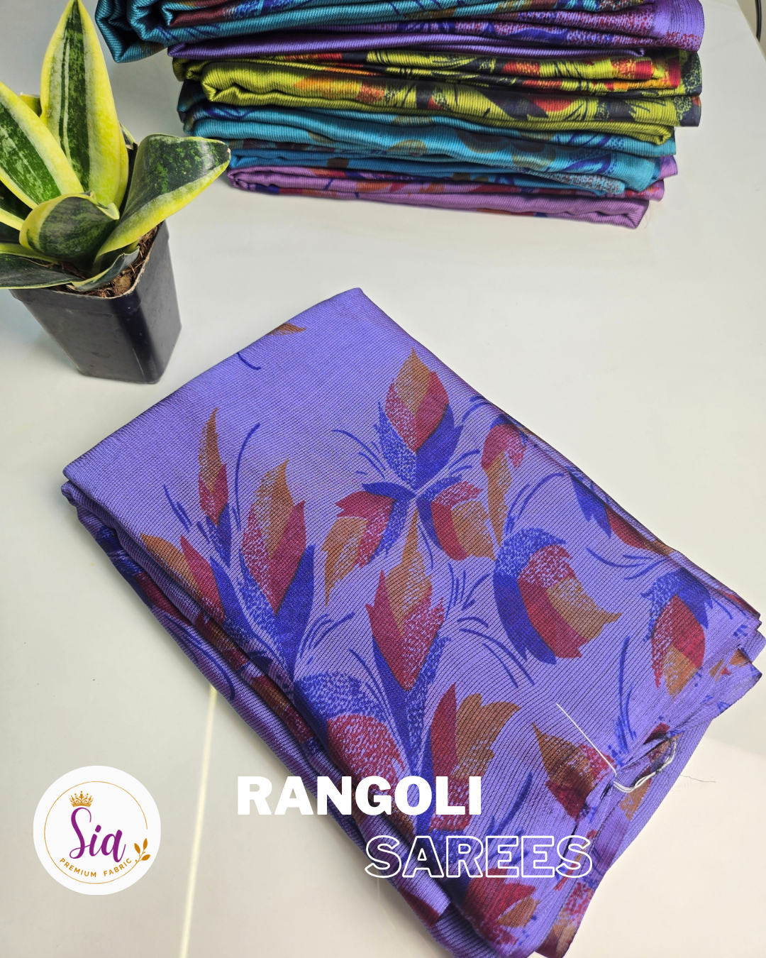 Purple - Rangoli Sarees - Leaf Pattern