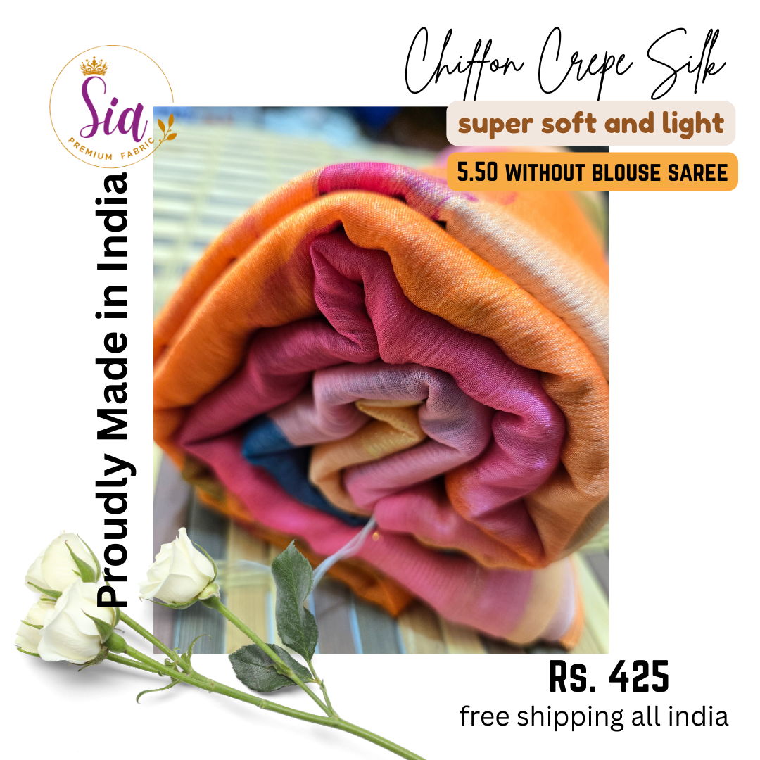 Chiffon Crepe Silk sarees