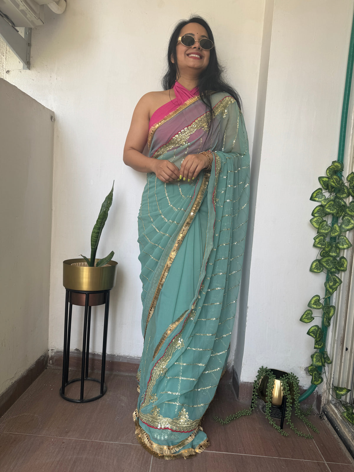 Teal / Iris Blue - Tabassum - तबस्सुम