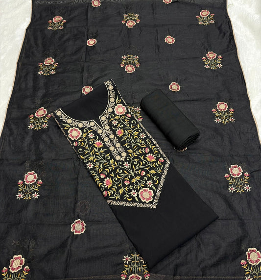 Dress Material - Kashmiri Work Festive collection for Black