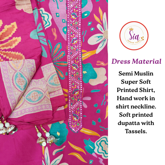 Semi Muslin Super Soft Printed Floral material